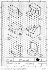 Isometric Drawing Orthographic Exercises Worksheets Drawings Projection Engineering Dibujo Autocad Technical Sketch Isometrico Paper Grid Worksheet Views Pdf 3d Tecnico sketch template