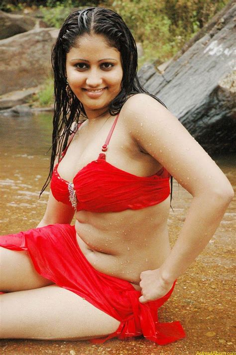 hot amruthavali exposing in red bikini actress album