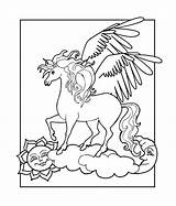 Pegasus Coloring Pages Kids Printable Coloring4free Color Clouds Moon Sun Horse Books Colouring Sheets Print Adults Popular Cute Choose Board sketch template