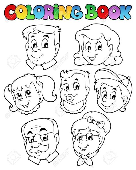coloring book   people faces