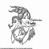 Capricorn Getcoloringpages sketch template