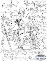 Magical Winter Sherri Baldy Snowman Digi Stamp Instant Friends Artist sketch template
