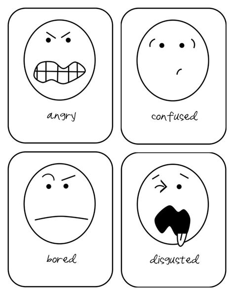 emotion flash cards printable  toddlers kiddo ideas pinterest
