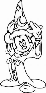 Mickey Mouse Coloring Pages Magic Cartoon Wecoloringpage Hat Getdrawings sketch template