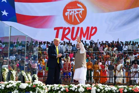 trump hails exceptional modi at huge india rally