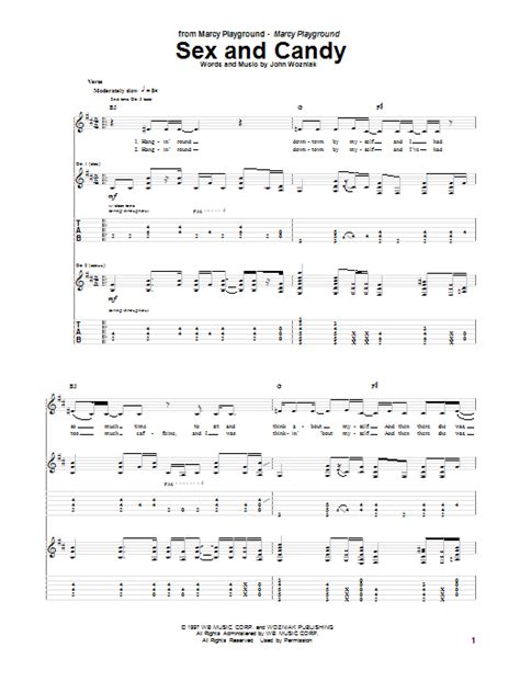 sex and candy by marcy playground guitar tab guitar