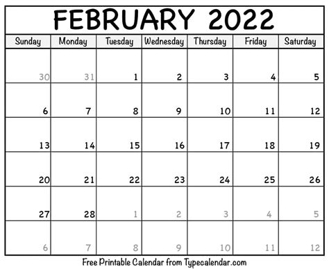 february  calendar february   printables