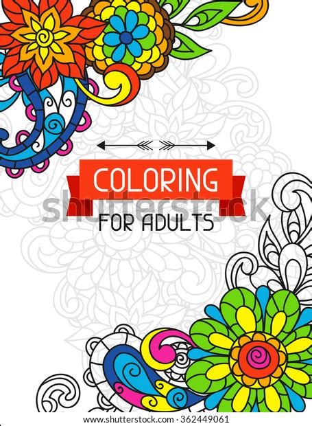 adult coloring book design cover illustration stock vector royalty