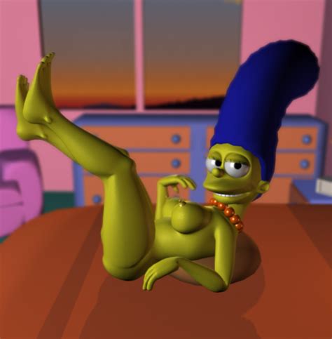 rule 34 bed blue hair breasts color female female only hair human indoors marge simpson