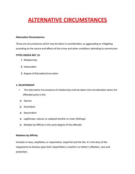 alternative circumstances alternative circumstances alternative