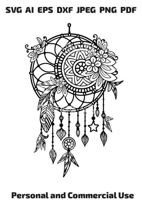 dream catcher svg floral mandala dreamcatcher svg boho etsy canada