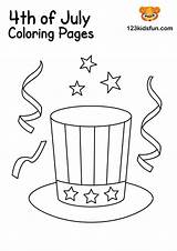 Coloring Pages Kids 4th July Uncle Sam Hat sketch template