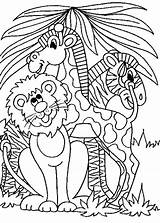 Jungle Coloring Animals Pages Animal Kids Safari Printable Wild Colouring Color Preschool Sheets Dieren Cute Books Sheet Zoo Colour Bestcoloringpagesforkids sketch template