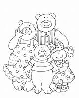 Bears Goldilocks Three Coloring Pages Drawing Little Printable Bear Template Color Preschool Digi Print Stamps Colouring Story Sheets Freedeariedollsdigistamps Dearie sketch template