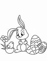 Coloring Easter Bunny Cute Chick Eggs Pages Categories sketch template