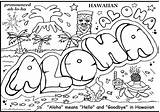 Coloring Pages Hawaii Luau Aloha Graffiti Hawaiian Cool Printable Multicultural Sheets Kids Color Dover Teenagers Tropical Clipart Colouring Easy Getdrawings sketch template