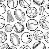 Sports Equipment Background Drawing Vector Seamless Doodle Illustration Stock Drawings Style Tiled Clipart Graphics Ready Sketch Clip Getdrawings Lhfgraphics Illustrations sketch template