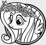 Pony Little Fluttershy Coloring Drawing Clipart Pages Book Transparent Background Cameo Hiclipart Template sketch template