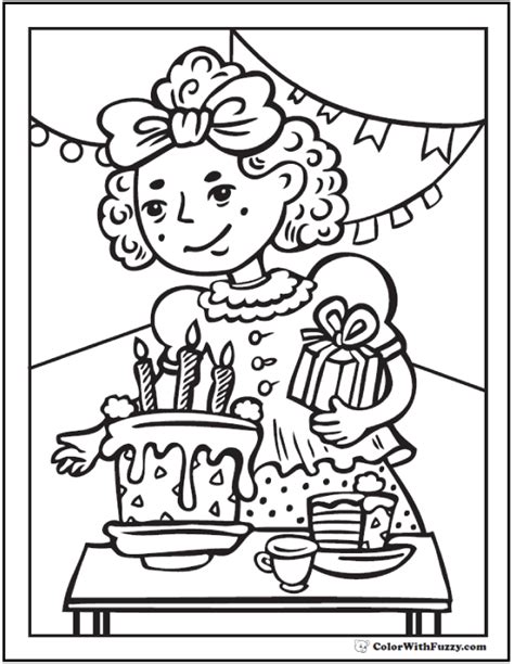 birthday coloring pages printable  digital coloring pages