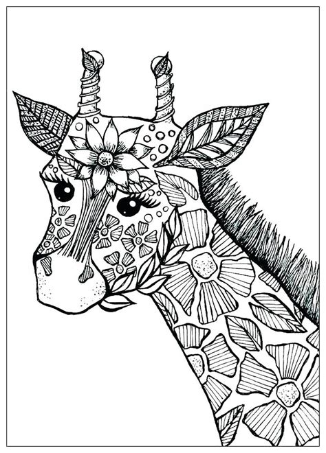 girafe fleurie giraffes kids coloring pages