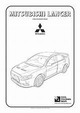 Coloring Mitsubishi Lancer Pages Cool Cars Print Lexus sketch template