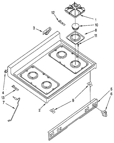 whirlpool range replacement parts diagram