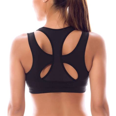 women s high impact double layer wirefree padded racerback sports bra