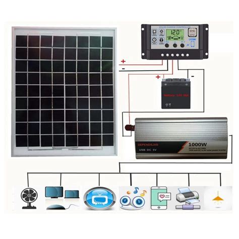 vv diy solar system kit lcd solar charge controller   solar panel  solar
