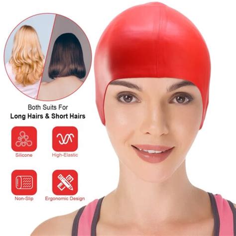 silicone swim cap swimming hat long hair women for adult men lady