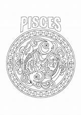 Coloring Pages Pisces Zodiac Adult Fairy Choose Mandala Board sketch template