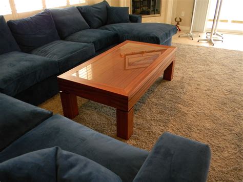 Hand Crafted Glass Top Lift Top Coffee Dining Table By Jonathan Walkey