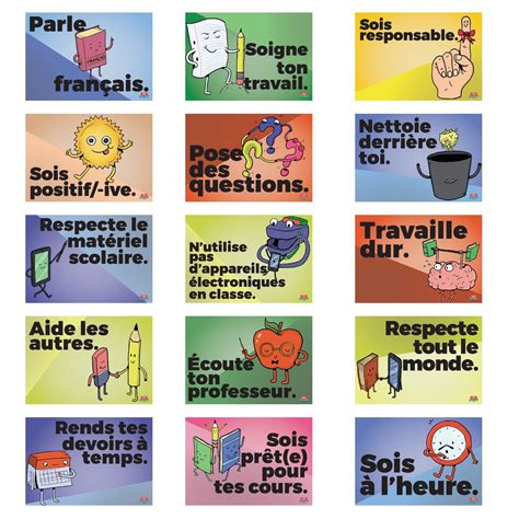 common sense rules french mini poster set french