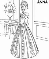 Coloring Anna Frozen Princess Pages Dress Disney Beautiful Dresses Pretty Elsa Printable Barbie Wear Color Kids Print Adults Alina Colorings sketch template