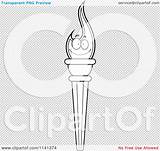 Cartoon Torch Olympic Happy Background Outlined Coloring Clipart Vector Cory Thoman sketch template