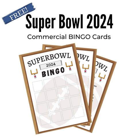 super bowl commercial bingo cards printables alekas
