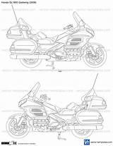 Honda Goldwing Gl1800 Templates Preview Vector Template sketch template