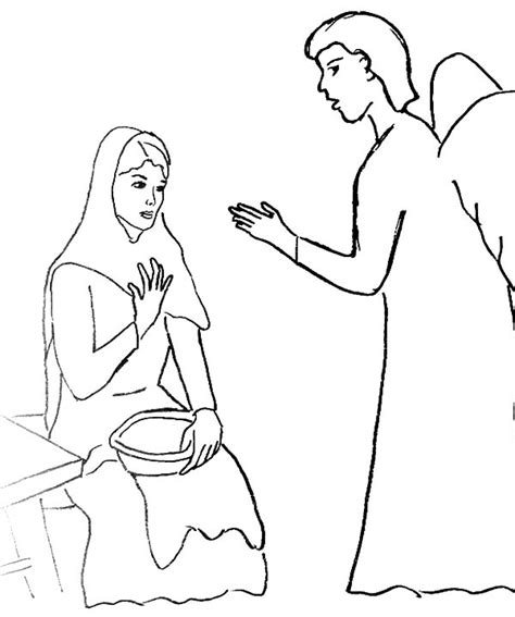 mary  angel gabriel page coloring pages