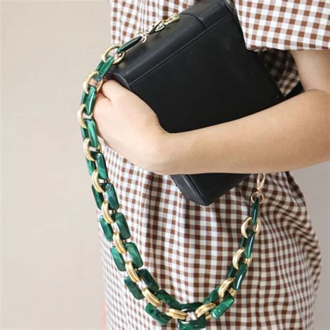 luxury acrylic alloy shoulder straps design wild acrylic bag strap high