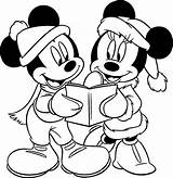 Coloring Christmas Mickey Mouse Pages Disney sketch template