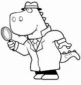 Detective Magnifying Glass Coloring Cartoon Rex Using Drawing Pages Netart Print Color Getdrawings Getcolorings sketch template