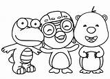 Pororo Coloring Pages Friends Getdrawings sketch template