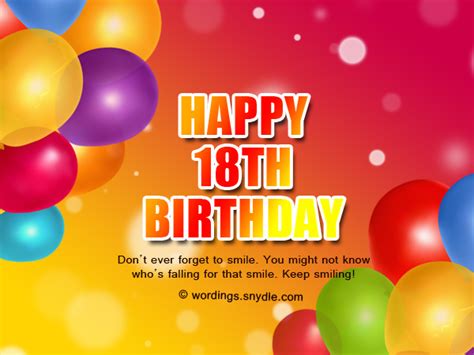 18th birthday wishes greeting and messages wordings and