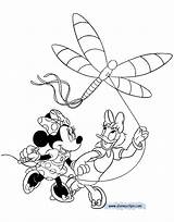 Minnie Daisy Coloring Mouse Pages Mickey Kites Flying Friends Printable Duck Book Donald Color Disney Funstuff Disneyclips Print sketch template