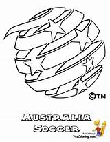 Soccer Coloring Pages Australia Football Team Cup Fifa Yescoloring Sports Colouring Flag Kids Teams Ball Spectacular Players Gear Striker Striking sketch template
