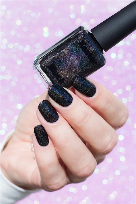 perfect black holographic nail polish   sonailicious