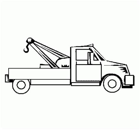 printable coloring page tow truck semi truck  drawing