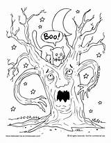 Tree Coloring Halloween Scary Trees Pages Spooky Sheets Printable Template Choose Board Jack sketch template
