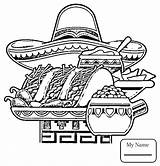 Coloring Maracas Pages Sombrero Culture Mexican Getcolorings Pag Printable Print Food sketch template