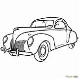 Cars Draw Lincoln Zephyr Retro 1936 1940 Drawdoo sketch template