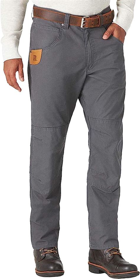 wrangler mens stretch work wear relaxed straight leg utility reinforced pants grey